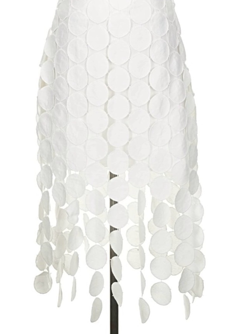Forever 21 White High-Low Circle Appliqué Skirt